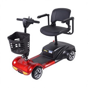 Dual Motor Battery Handicapped Elderly Disabled Kick Foot Pedal 4 Wheels Foldable Electric Mobility Scooter with Seat