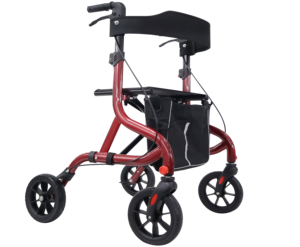 Seniors Mobility Aid Adjustable Height Shopping Walker Compact Foldable Rollator Walker