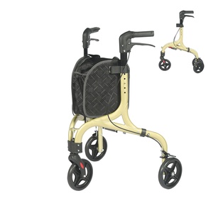 Wholesale Aluminum Rehabilitate Portable Deluxe Easy Folds Easy Storage 3 Wheel Rollator Folding Walker for Elderly TRB01