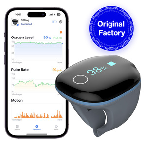 Wellue O2ring Wearable Pulse Oximeter Bluetooth Oxygen Saturation Monitor SpO2 Machine Finger Sleep Apnea Monitor Pulse Oximeter