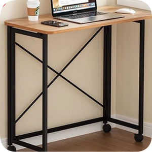 Multifunctional Modular Folding Computer Desk with Bookshelf